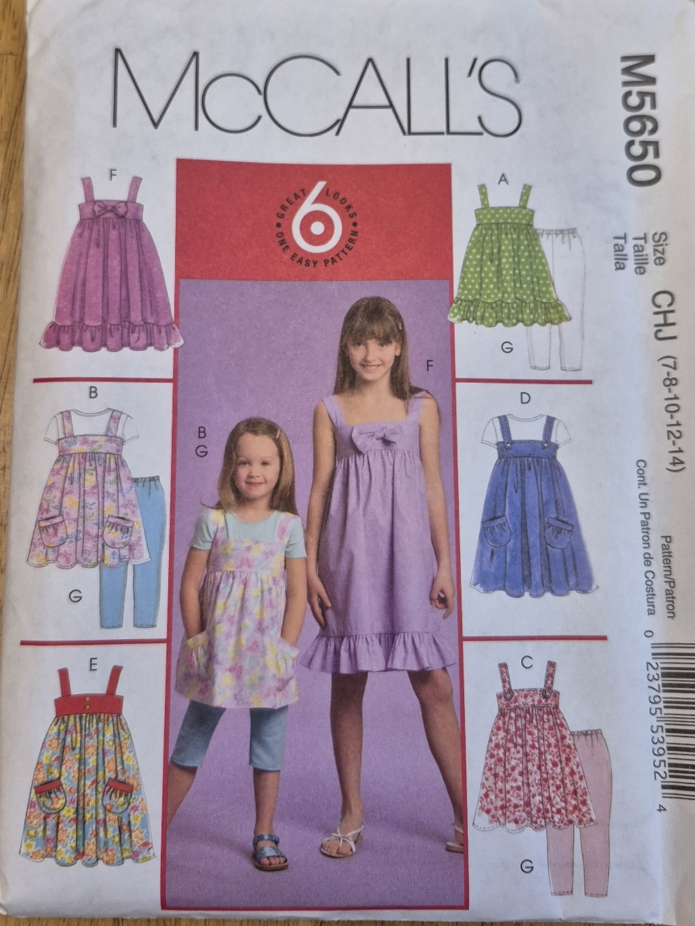 McCall's Easy Sewing Pattern M5650, a versatile 6 Great Looks Sz 7 8 10 12 14